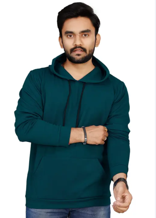 Vasudha Premium AM Men's Plain Hoodie Sweatshirt