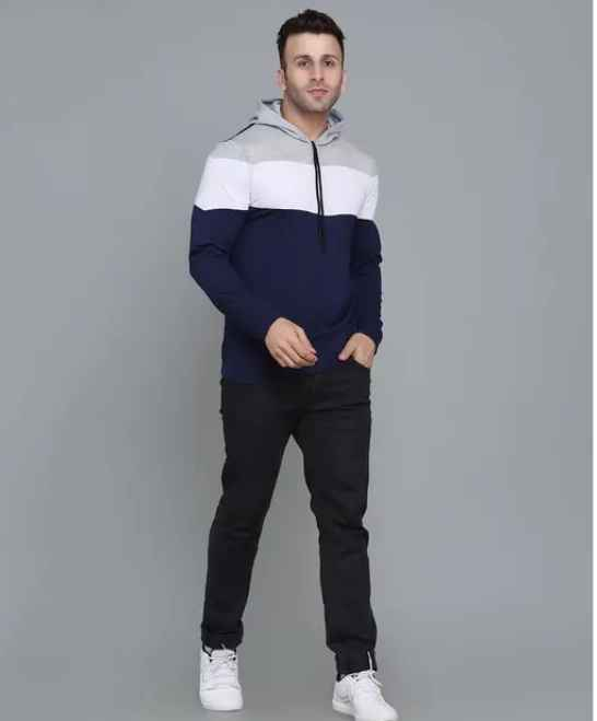 T DOT Men T shirt , full sleeve t shirt , cotton t shirt, hood t shirt, t shirt color block men , white top for men