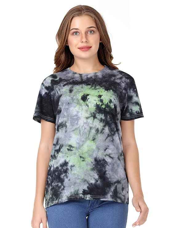Cotton Tie&Dye T-Shirt for Girls-Multicolored T-Shirt-Tie Dye T-Shirt for Women