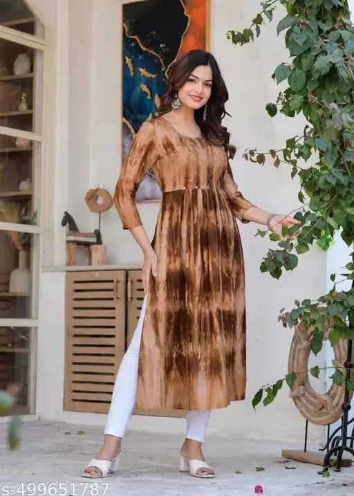 Straight Naira Cut Tie Dye Kurti for women