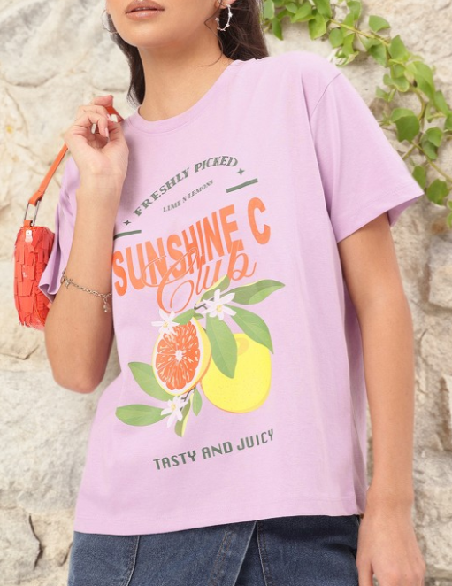 DressBerry Sweet & Sour Couture Printed Relaxed Fit T-shirt