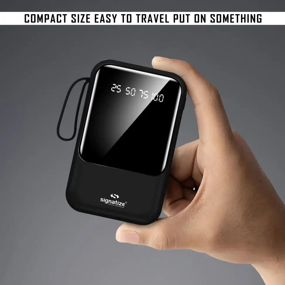 SIGNATIZE 10000 mAh Power Bank (22 W, Fast Charging) (Black, Lithium Polymer)