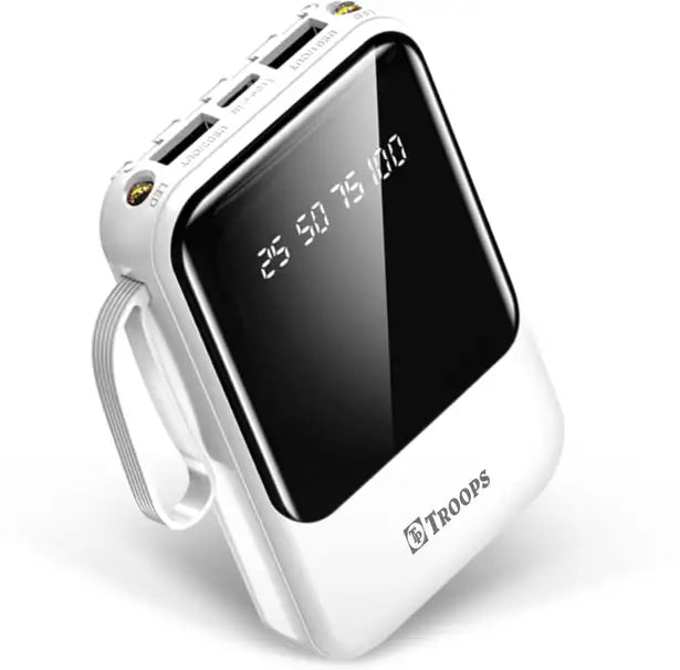 TP TROOPS 10000 mAh Power Bank (22 W, Fast Charging) (White, Lithium Polymer)