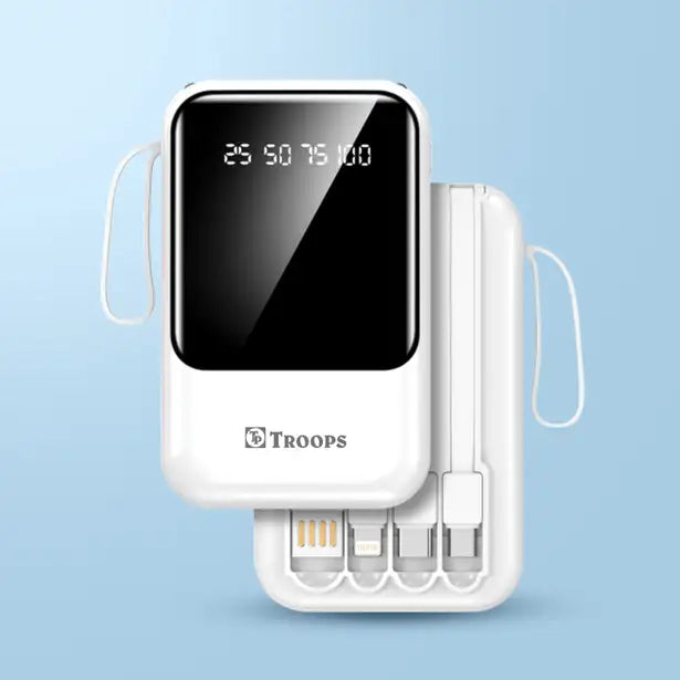 TP TROOPS 10000 mAh Power Bank (22 W, Fast Charging) (White, Lithium Polymer)