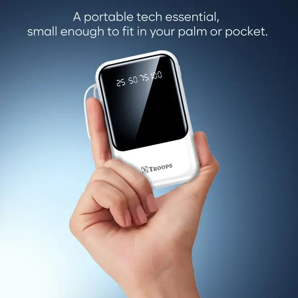 TP TROOPS 10000 mAh Power Bank (22 W, Fast Charging) (White, Lithium Polymer)