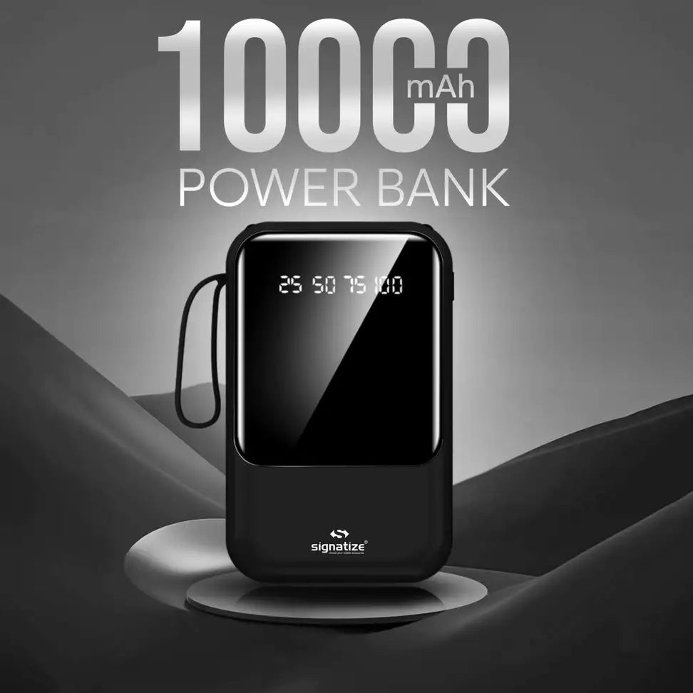 SIGNATIZE 10000 mAh Power Bank (22 W, Fast Charging) (Black, Lithium Polymer)
