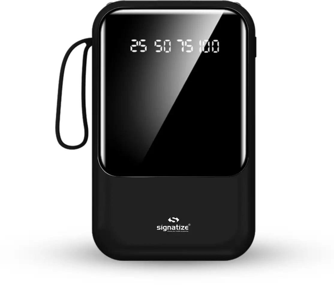 SIGNATIZE 10000 mAh Power Bank (22 W, Fast Charging) (Black, Lithium Polymer)