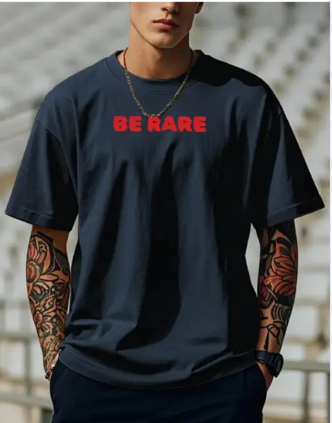 Men round neck OFF-Shoulder Sleeves Pure Cotton Oversized T-shirt
