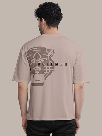 BULLMER Black Trendy Front and Back Printed oversized Round Neck T-shirt for men - Image 2
