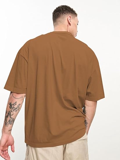CHKOKKO Men&#39;s Polyester Oversized Fit T-Shirt - Image 2