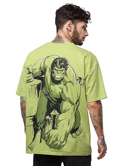 The Souled Store Official Hulk: The Incredible Men Oversized T-Shirts - Image 2