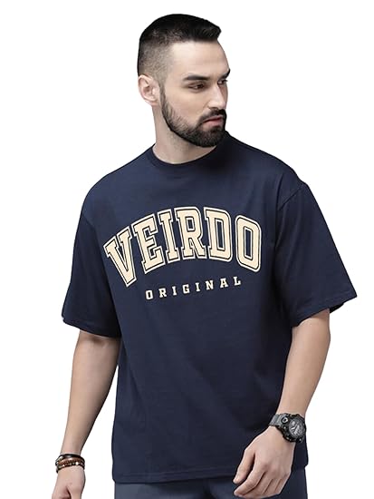 Veirdo® Pure Cotton Green, Royal Blue, Red, Navy Blue & Swan White Oversized Fit Originals Typographic Printed Half Sleeve T-Shirt for Men & Boys (Available in Sizes S to 2XL)