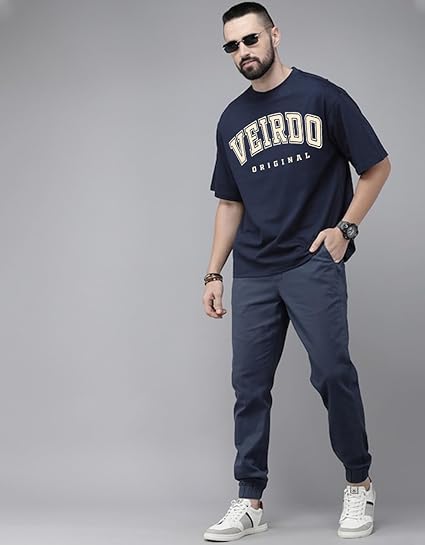 Veirdo® Pure Cotton Green, Royal Blue, Red, Navy Blue & Swan White Oversized Fit Originals Typographic Printed Half Sleeve T-Shirt for Men & Boys (Available in Sizes S to 2XL) - Image 2