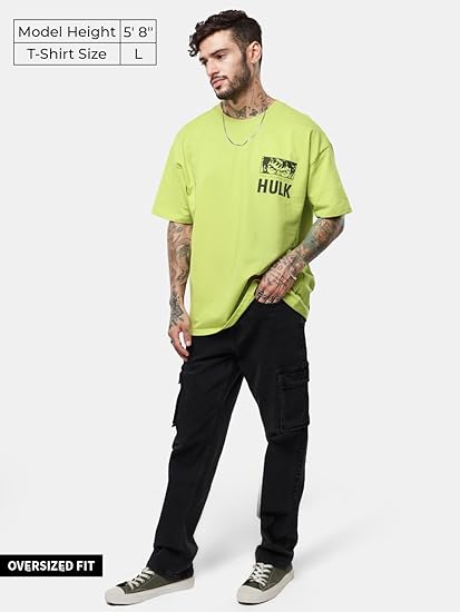 The Souled Store Official Hulk: The Incredible Men Oversized T-Shirts - Image 3