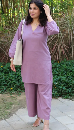 Trending Cotton Slub Co-ord Set for Women and Girls. - Image 2