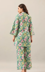 Women&#39;s Trendy Printed Cotton Blend Straight CO-ORD SET PISTA - Image 2