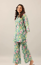 Women&#39;s Trendy Printed Cotton Blend Straight CO-ORD SET PISTA - Image 4