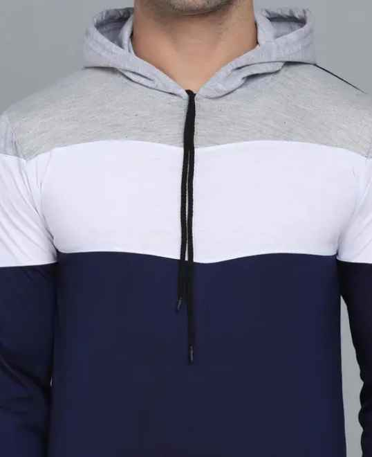 T DOT Men T shirt , full sleeve t shirt , cotton t shirt, hood t shirt, t shirt color block men , white top for men