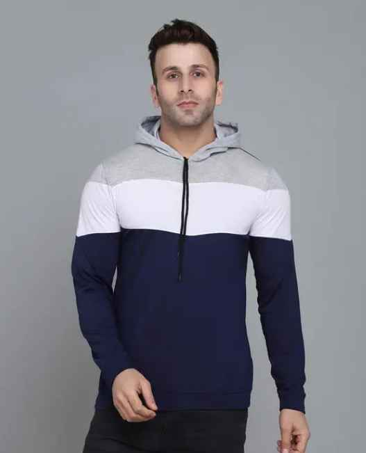 T DOT Men T shirt , full sleeve t shirt , cotton t shirt, hood t shirt, t shirt color block men , white top for men