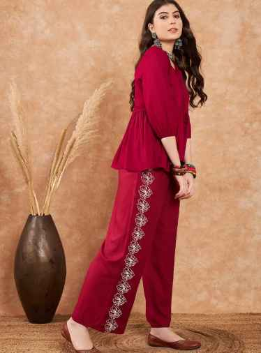 Sangria Top Palazzos Co-ords Set