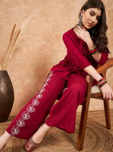 Sangria Top Palazzos Co-ords Set