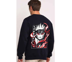 JOZMER MENS PRINTED FULL SLEEVE BLACK SWEARTSHIRT