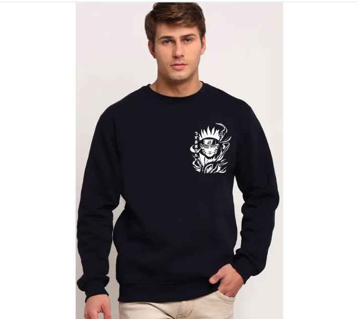JOZMER MENS PRINTED FULL SLEEVE BLACK SWEARTSHIRT
