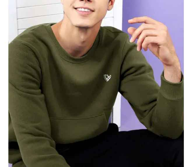 Eyebogler Men Full Sleeve Solid Sweatshirt