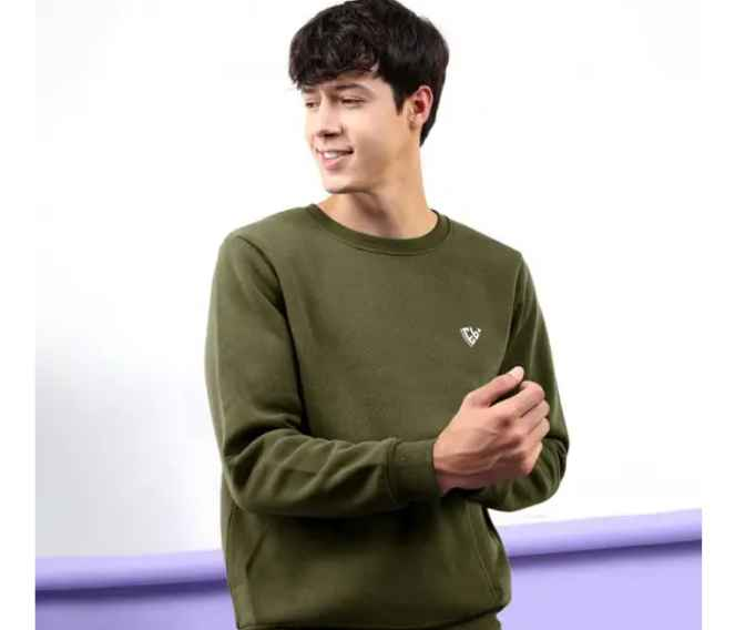 Eyebogler Men Full Sleeve Solid Sweatshirt