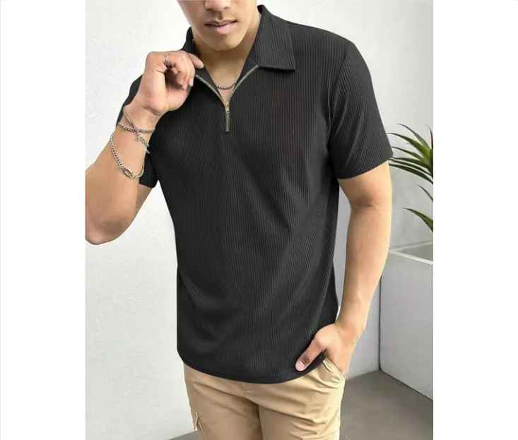 FARROWX Polo Neck Rib Knit Tshirt for men