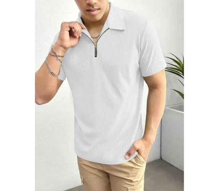 FARROWX Polo Neck Rib Knit Tshirt for men