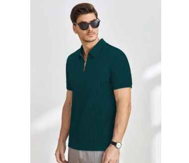 PRUSHTI FASHION  KAJARU MEN SELF DESIGN POLO T SHIRT FOR MEN AND BOY