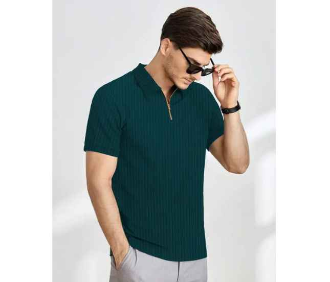 PRUSHTI FASHION  KAJARU MEN SELF DESIGN POLO T SHIRT FOR MEN AND BOY