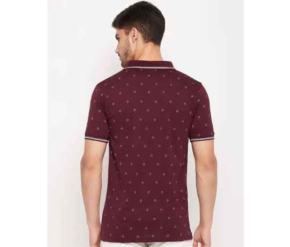 UNIBERRY Men Cotton Half Sleeves Printed Polo Neck T-shirt