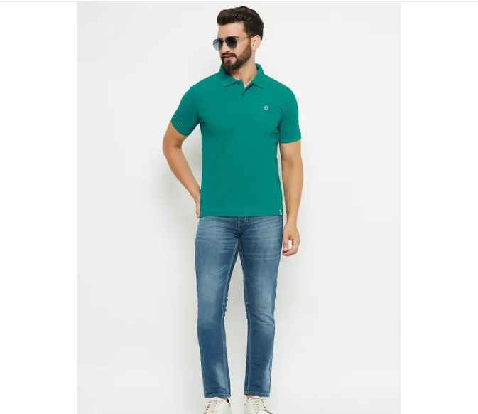 Renuovo Men Teal Green Tshirt