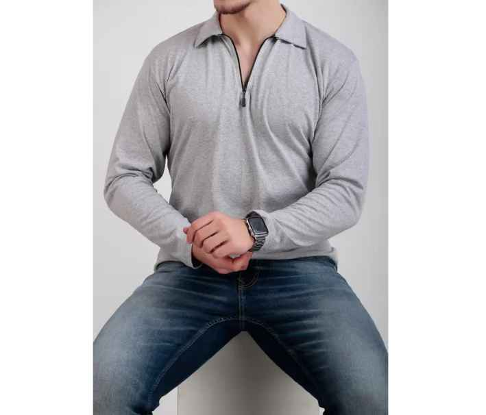 InkTees Men Cotton Full Sleeve Regular Polo Neck T-Shirt