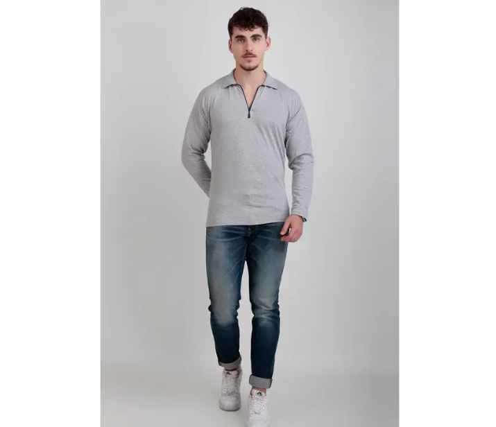 InkTees Men Cotton Full Sleeve Regular Polo Neck T-Shirt