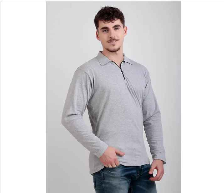 InkTees Men Cotton Full Sleeve Regular Polo Neck T-Shirt