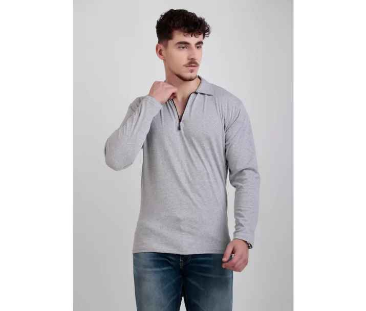 InkTees Men Cotton Full Sleeve Regular Polo Neck T-Shirt