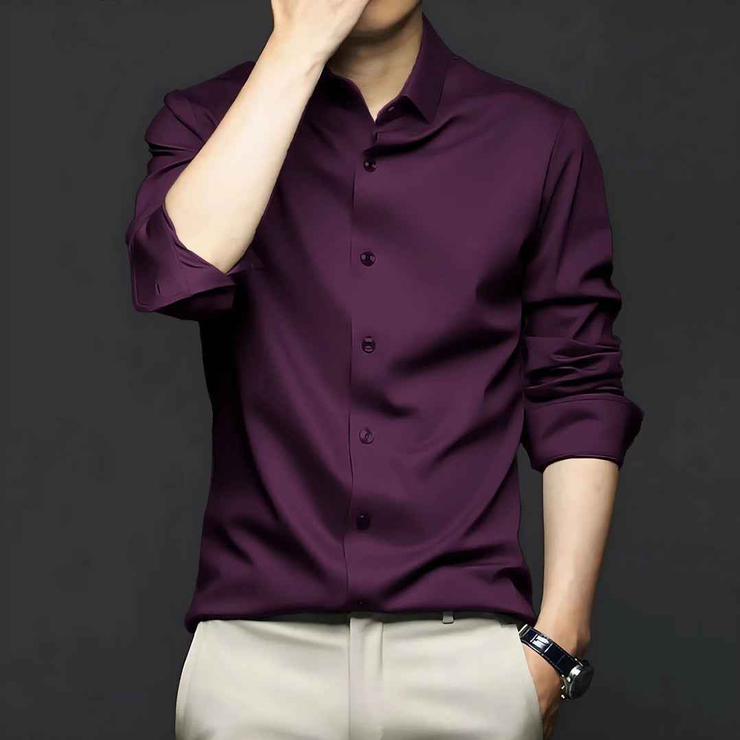 Mens Regular fit solid cut Away collar Party shirt