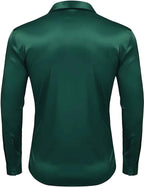 Mens Regular Fit Forest Green Solid Cut Away Party shirt