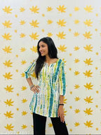 Riya Women printed tiedie Shibori Short Kurta Top jaipur print
