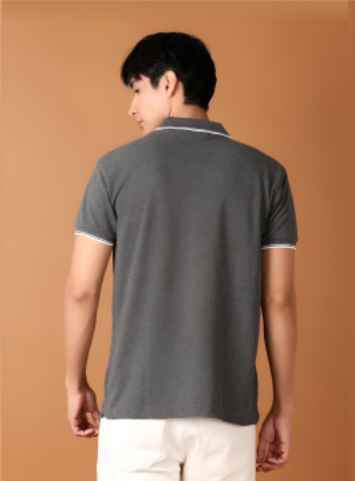 V-Mart Men Solid Polo Collar Cotton T-shirt