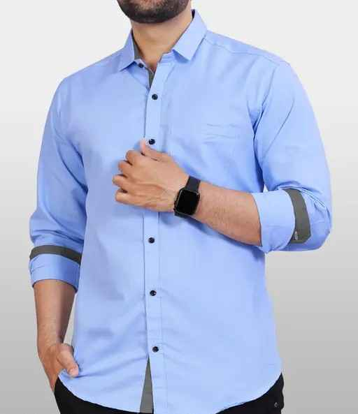 Ethnic Trendz Men Solid Regular Spread Collar Shirt