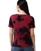 Cotton Blend Tie & Dye Round Neck Half Sleeve Regular Fit Printed T-Shirt for Women & Girls