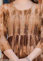 Straight Naira Cut Tie Dye Kurti for women