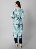 Tie & Dye Embroidered Straight Kurta