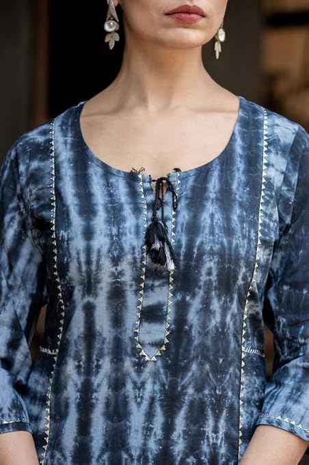 Pure Cotton Regular Fit Kurta | Stylish & Comfortable Calf Length Straight Kurta for Women and Girls | Round Neck 3/4 Sleeves Kurti for Daily and Casual Wear