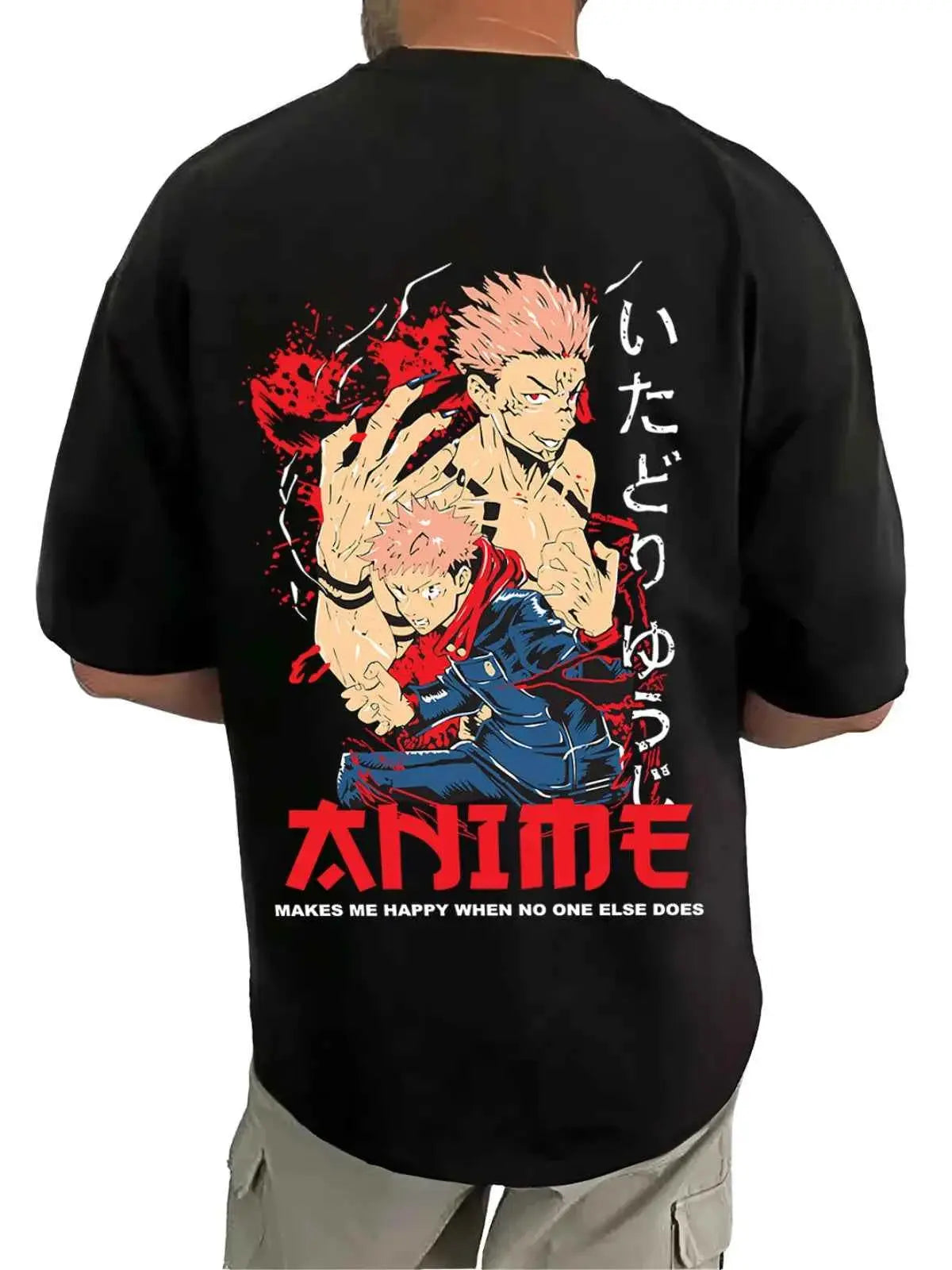 MANLINO Pack of 1 Cotton Blend Oversized Fit Men&#39;s T-Shirt ( Black )