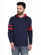 Galatea Cotton Blend Hooded Men&#39;s Sweatshirt - Navy Blue ( Pack of 1 )